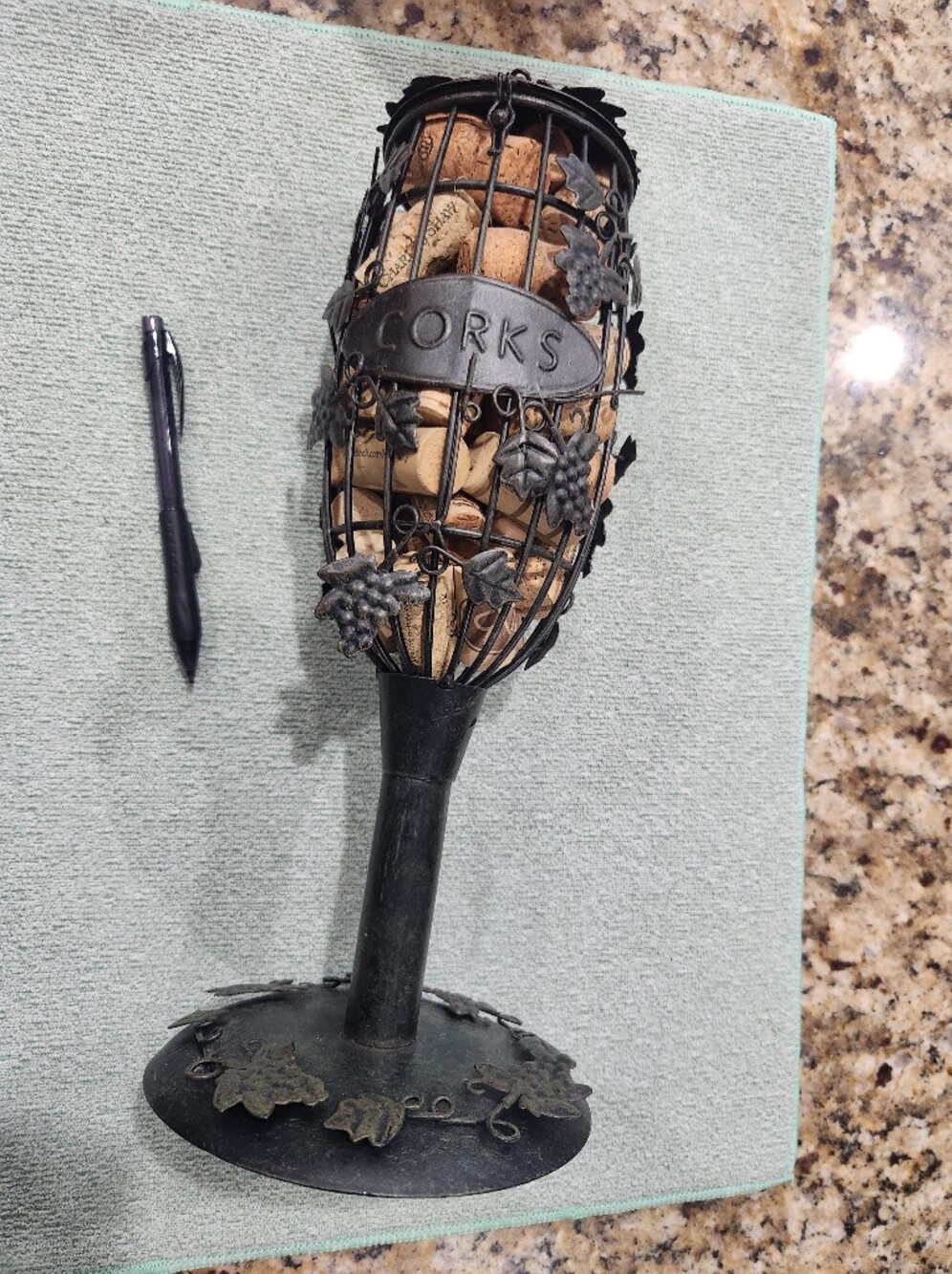 Decorative Wine Cork Holder Cage - Black